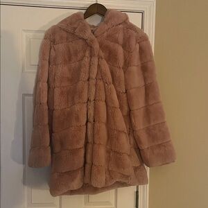 Plush Pink Faux Fur Coat